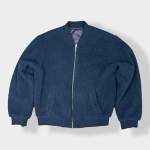 Bernardo‎ Faux Fur Teddy Bear Bomber Jacket Size M